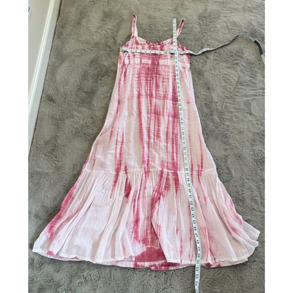 J. Jill Women's Tie-Dye Maxi Dress Size 4 Pink White Crinkle Boho Summer Sundres - Picture 8 of 8